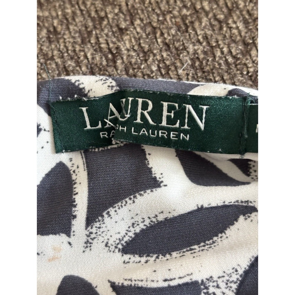 LAUREN RALPH LAUREN Slinky Stretch Shirred Surplice Dress‎ Size 12 Gray Midi - Picture 11 of 12